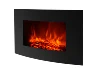 35" Curved front Wall mounted electric fireplace log decoration black face