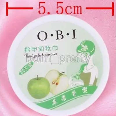 32 pcs Set Apple Flavor Nail Art Polish Remover Nail Pads Manicure Tools 534
