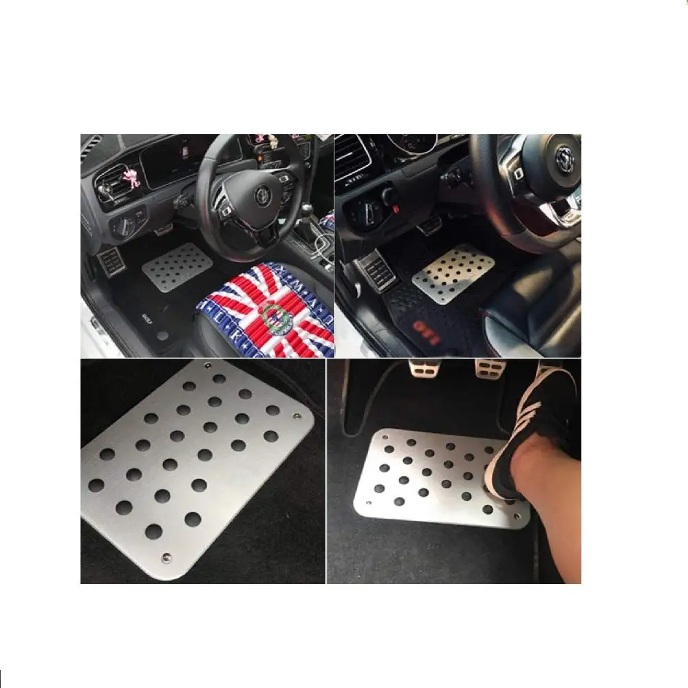 Universal Car Auto Aluminum Floor Carpet Mat Pad Plate Pedal Foot Rest AH 