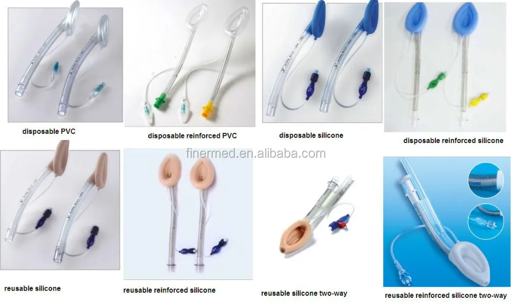 Reusable silicone Double Lumen laryngeal mask airway, View laryngeal
