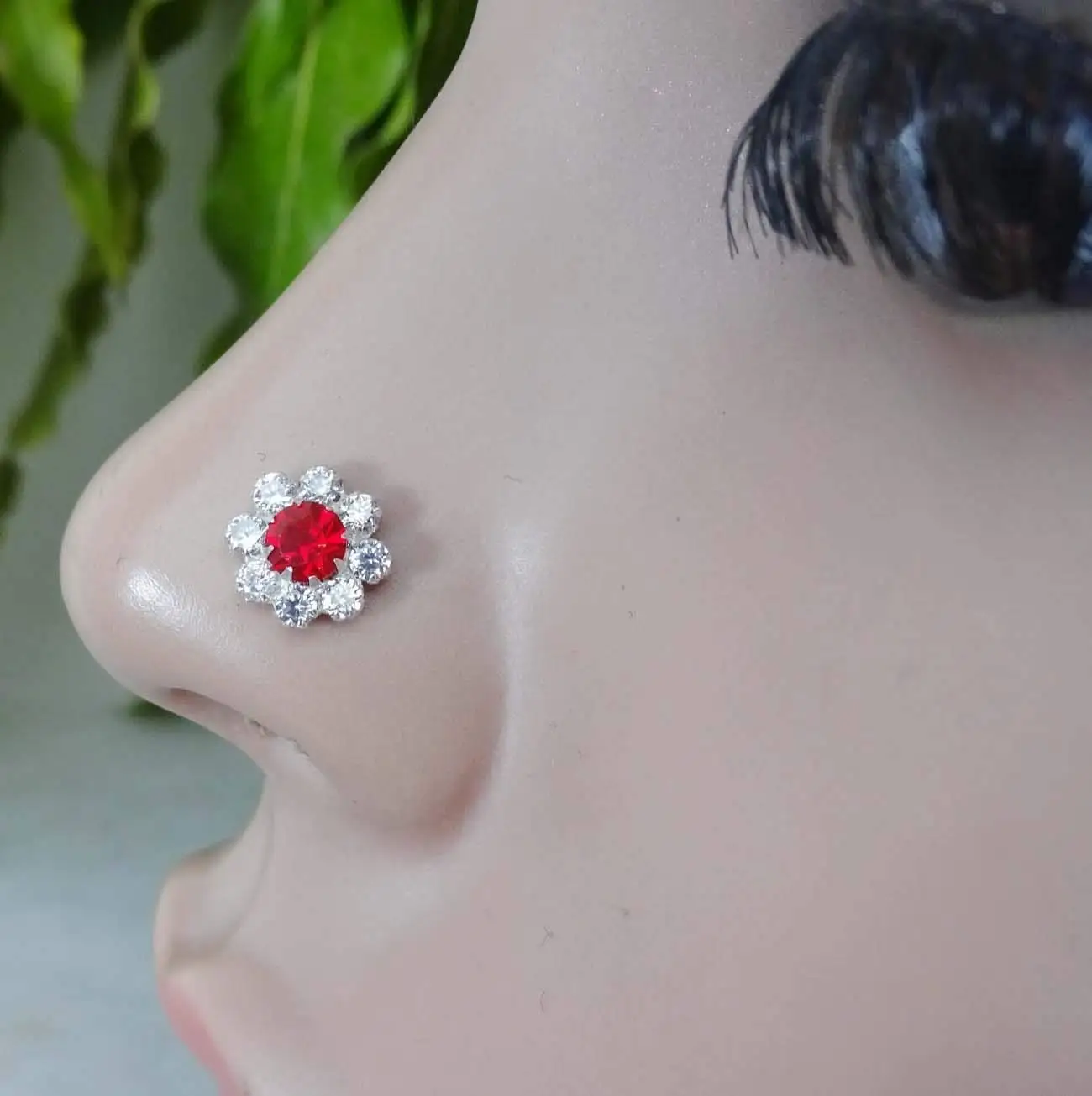 garnet nose ring