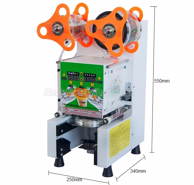 Commercial Fully Automatic Cup Plastic Sealer Min Cup Sealermachine Electric Bubble Tea Boba Cup