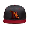 Classic grey cotton snapback hat red brim with 3D logo embroidery flat cap adjustable hip hop for young