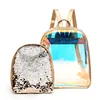 Colorful waterproof custom girls laser reflective clear pvc jelly backpack bag