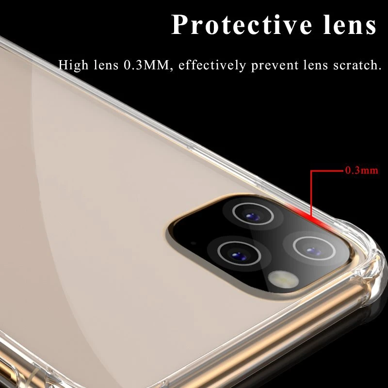 2020 new arrivals 1.5mm luxury Anti shock transparent tpu case For iPhone 12 2020, phone case for iphone SE 2