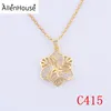 Luxury Micro Pave Setting Jewellery 17mm flower Shape White CZ Charms electroplated gold Pendant for necklace making diy