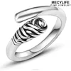 MECYLIFE Stainless Steel Torch Ring Silver Mens Fashion Ring