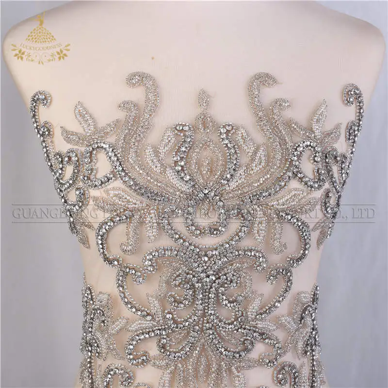 Hot Sale Bridal Large Beaded Applique Patches Design Wedding Panels ...