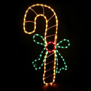 Outdoor Christmas Decoration 2d Lighted Candy Canes Silhouettes ...