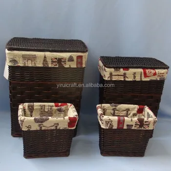 2018 Hot Household Manufacturer Dark Brown Wicker Hamper Laundry Basket Set Of 4 With Linen Liner Buy Wicker Laundry Basket Factory Price Multifunctional Hamper Cheap Laundry Basket Set Product On Alibaba Com