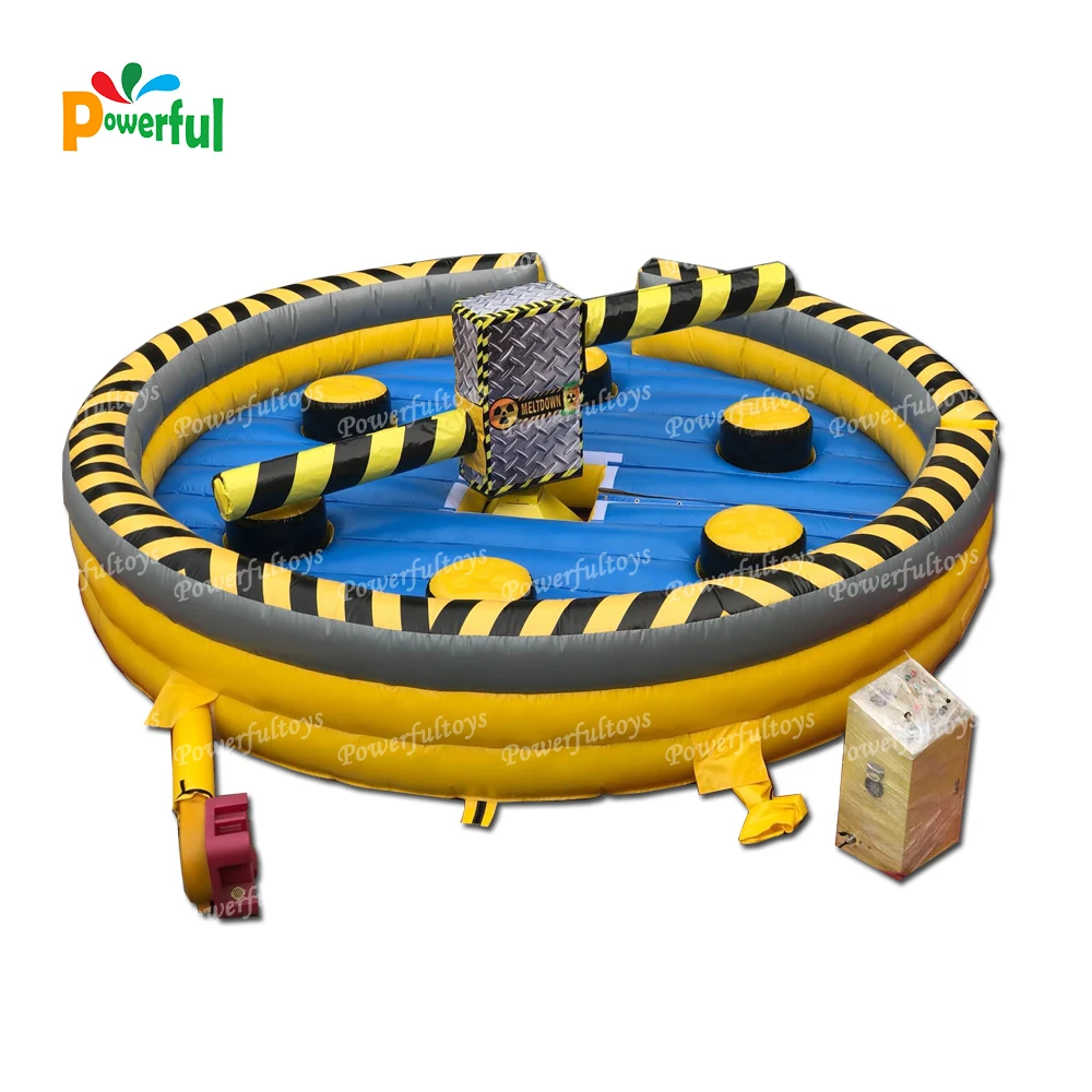 Factory price inflatable  wipe out meltdown game with mechanical for sale