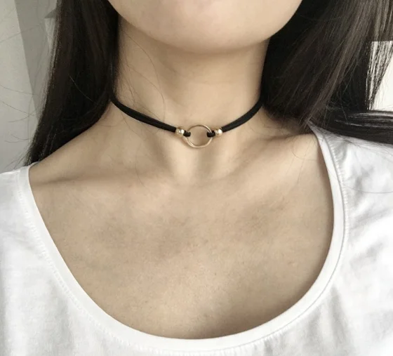 Hm05 Fashion Black Collar Neck Chain Sexy Round Clavicle Wild ...