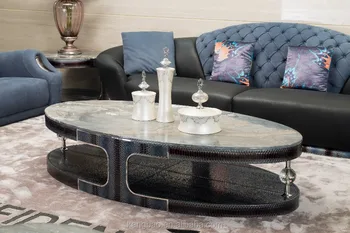 Italian Palissandro Blue Marble Coffee Table Oval Shape Leather Italian Palissandro Blue Marble Coffee
