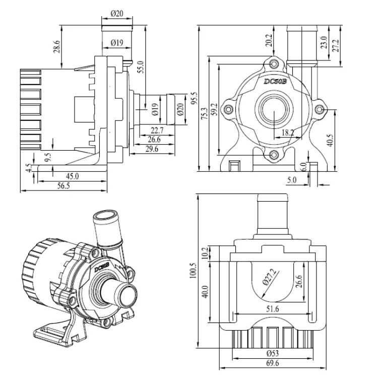 3 Phases Dc Pump Dc50b 12v 24v Head 13m Flow Rate 1800lph Buy