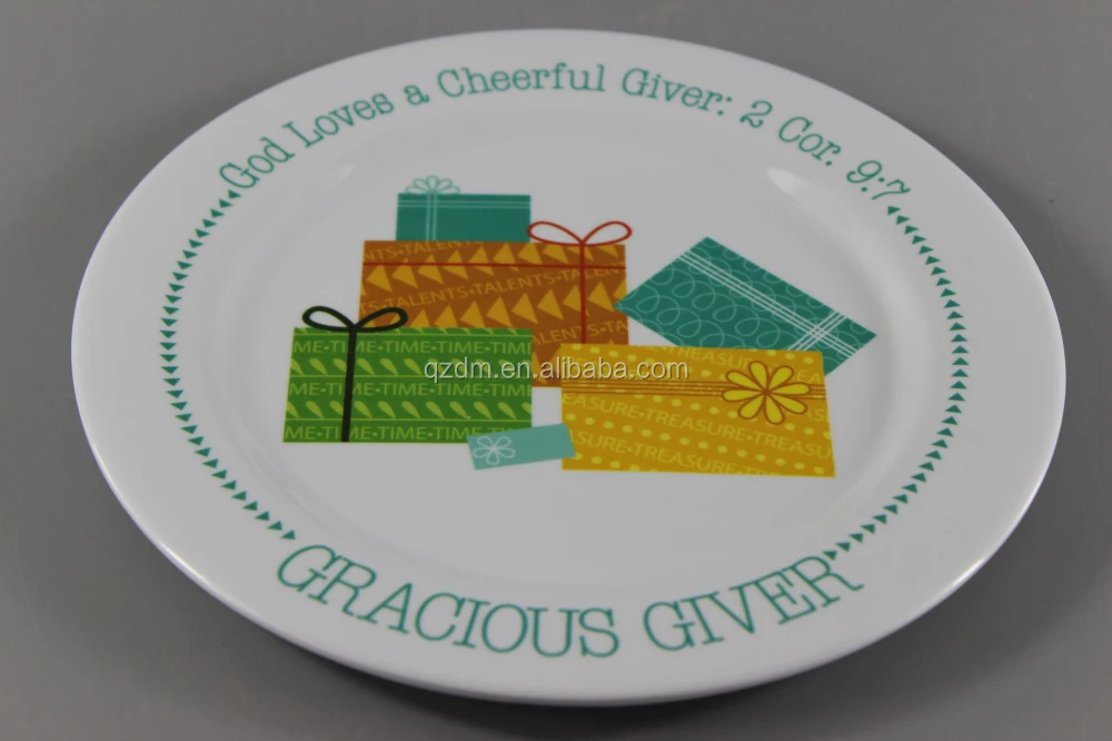 Gracious Giver Melamine Plate,A5 Melamine Dinner Dish