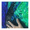 Mermaid sequin textile cloth material flip reversible sequin embroidery fabric