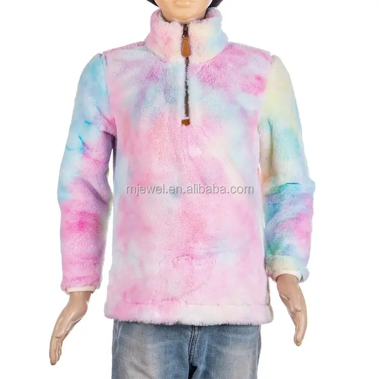 tie dye sherpa pullover wholesale