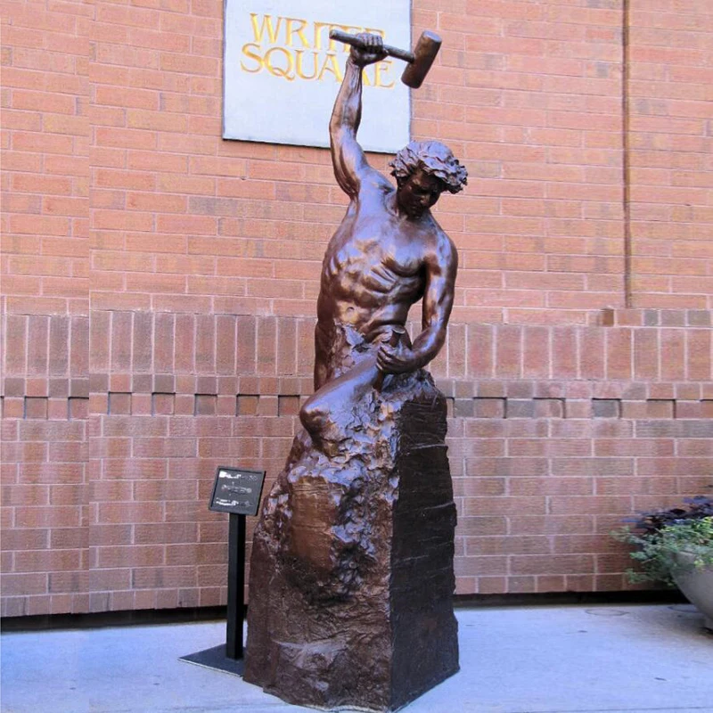 Famous Art Decoration Self Made Man Statue Carving Self Life Size