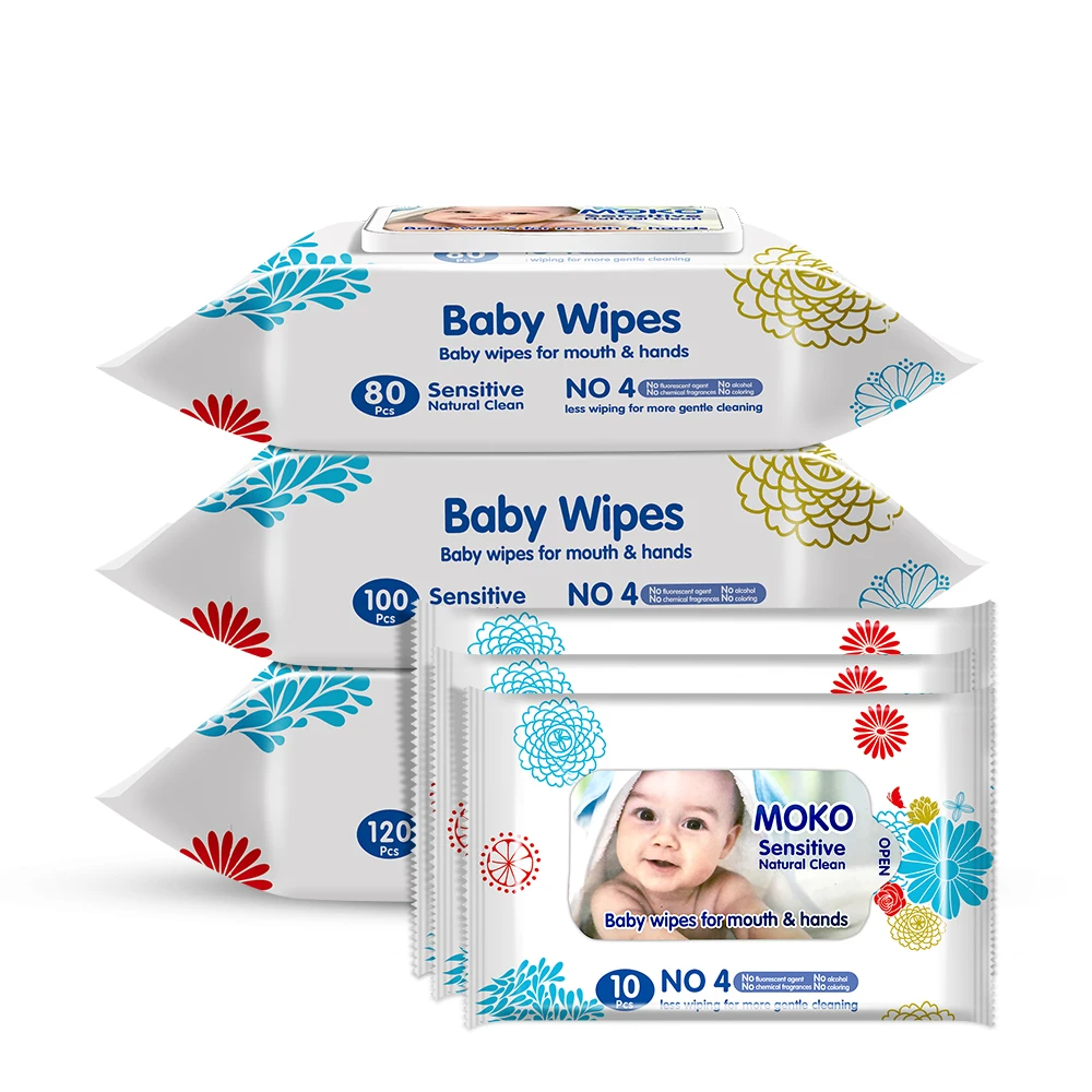 Hot Selling Super Affordable 100pcs Wet Wipes For Baby Sensitive Wholesale 99 Water Mouth Hand