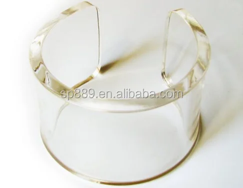 Clear Transparent Lucite resin epoxy acrylic plexiglass bracelet cuff bangle from