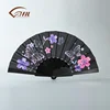 Japanese style smallest fabiric fan custom printed good plastic hand folding fabric fan for event or promotion plastic hand fan