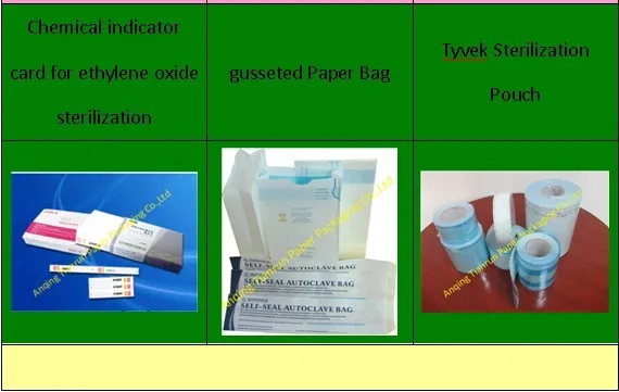 Steam/EO Tyvek Sterilization Pouches for diabetic test strips