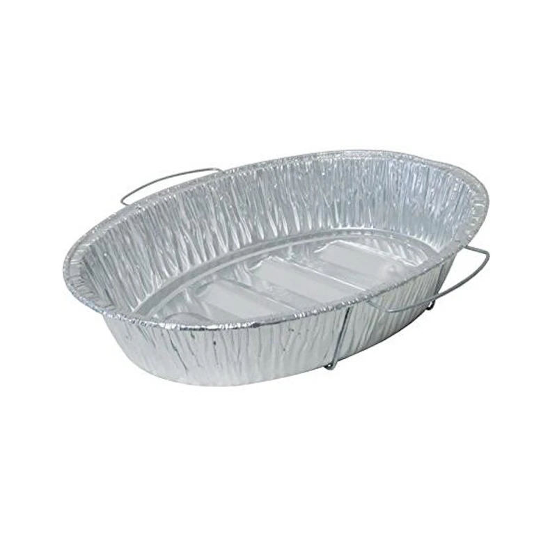 Heavy Duty Durable Foil Oval Handle Aluminium Roasting Pan Extra Large