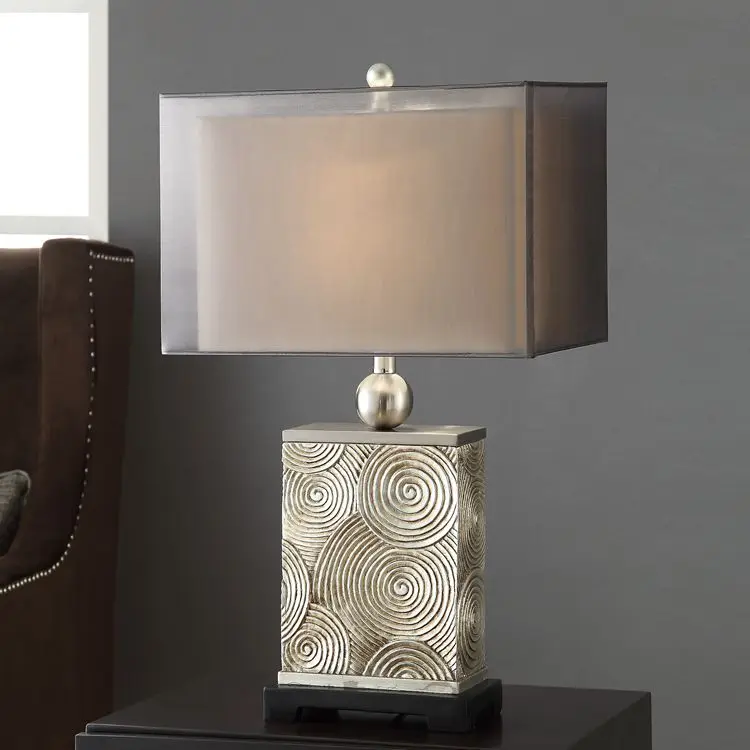 crystal base decorative hammered antique brass finish resin table lamps