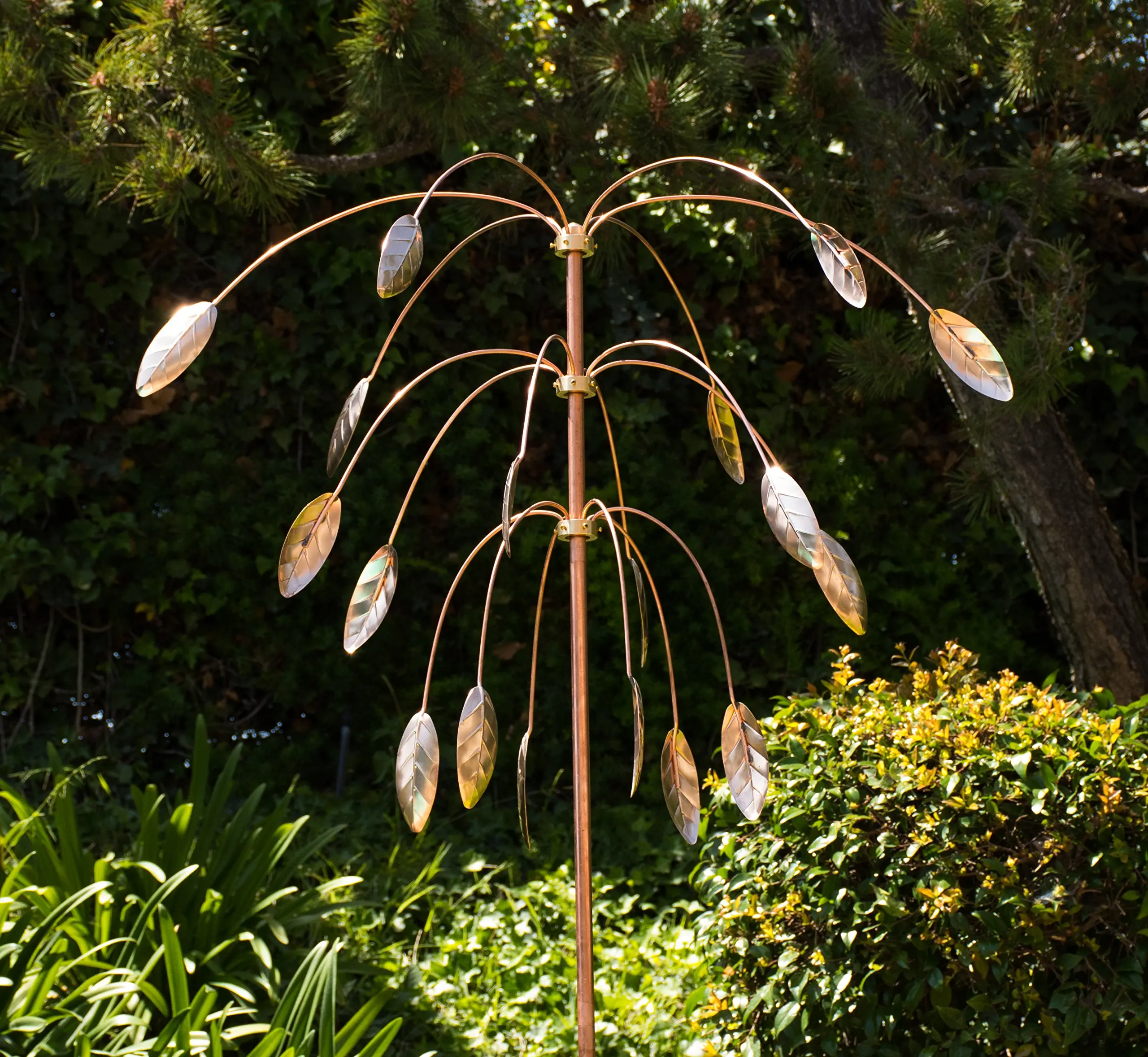 Copper Pipe Sculpture Find Deals On Get Quotations Stanwood Wind Sculpture Kinetic Copper Triple Spinner Falling Foliage