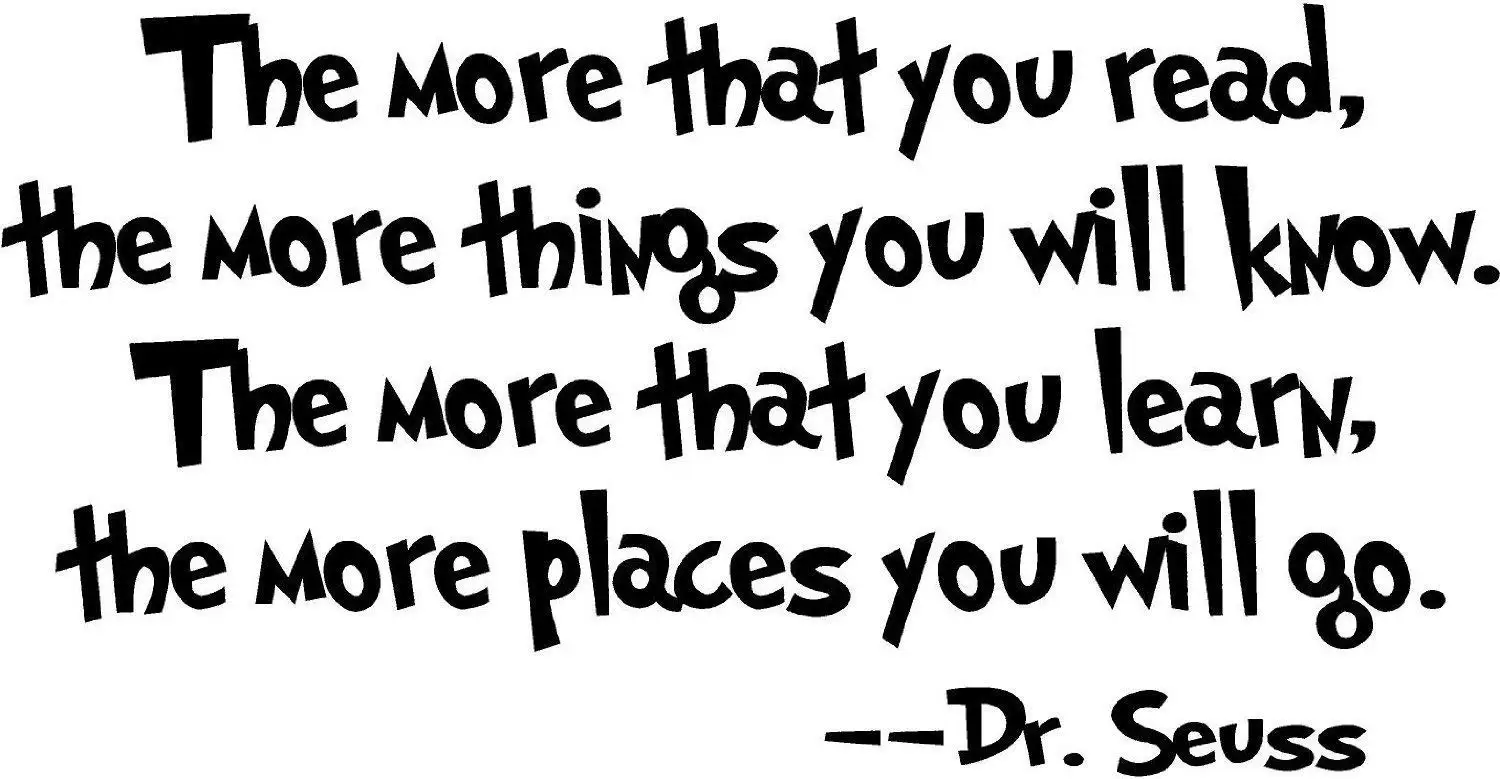 Remove quotes. Dr Seuss the more you read quote.