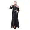 Arabic Muslim Islamic Ladies Long Prayer Kaftan Dress Dubai Luxury Two-piece Woman Open Abaya Dress Set