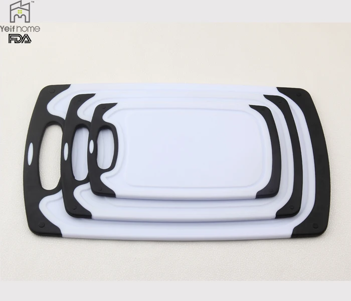3 Piece Acrylic Polypropylene Plastic Cutting Board Set