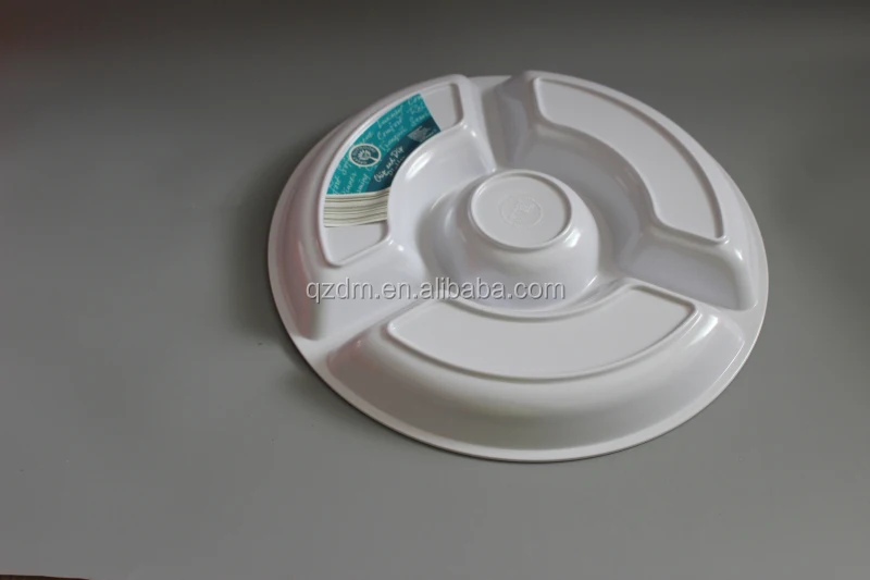 Round Shape Melamine 4 Section Plate For Europe