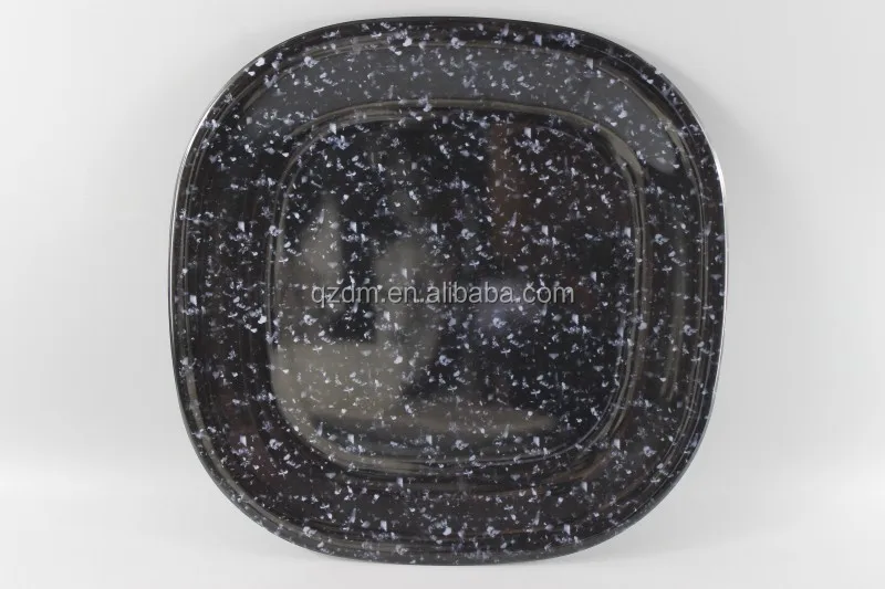 Black Plate , Melamine Square Plate Dessert Plate