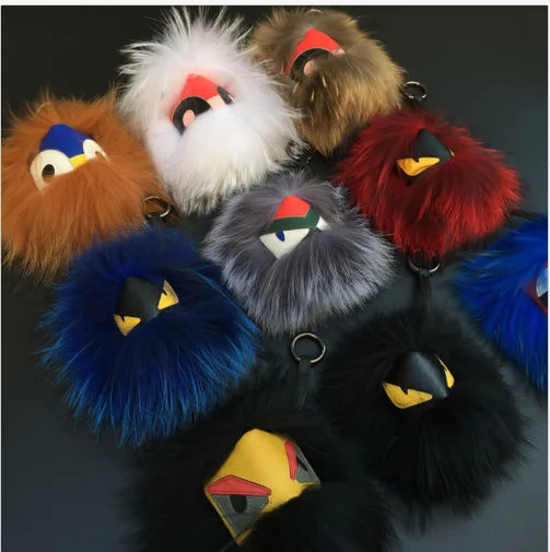 Fox Fur Ball Key Rings/fur Ball For Hat/dyed Raccoon Fur Pom Pom ...