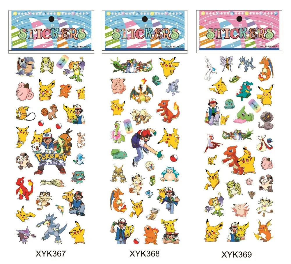 Gratis Pengiriman Grosir 1000 Pcs PVC Stiker Pokemon Mainan Karakter