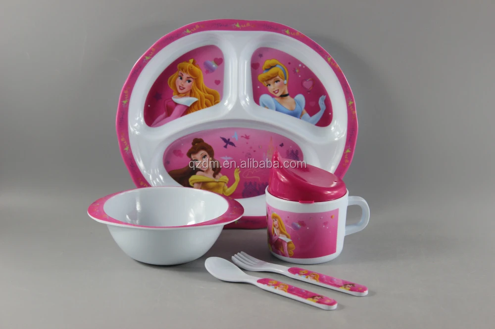 Color Box Package Melamine Dinner Sets For Children