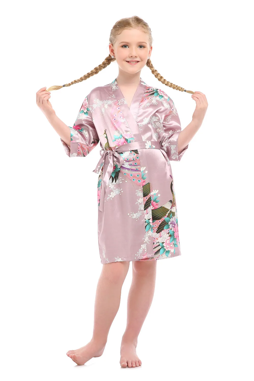 2018new Fashion Kids Girls Colorful Floral Robe Night Skirt High ...