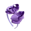 Latest designs kids green ribbon flower hairband for baby