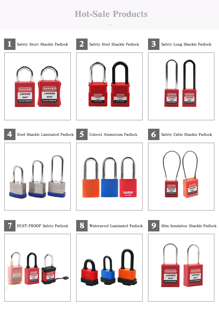 Industrial Pad Locks Custom 50mm 60mm 70mm Steel Brass Shackle Safety Padlock with Master Key