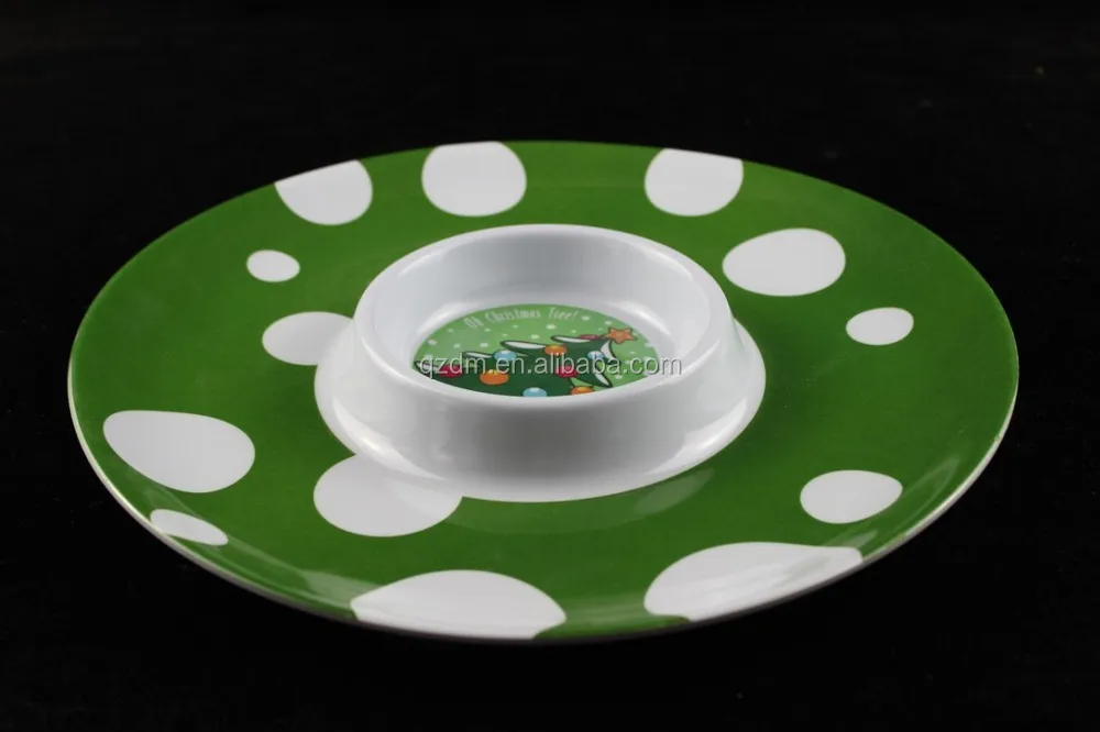 Round Melamine Chip And Dip Plate 12 Inch