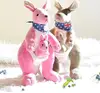 free sample 30cm stuffed toy Australia kangaroo with baby with scarf flag plush toy soft doll