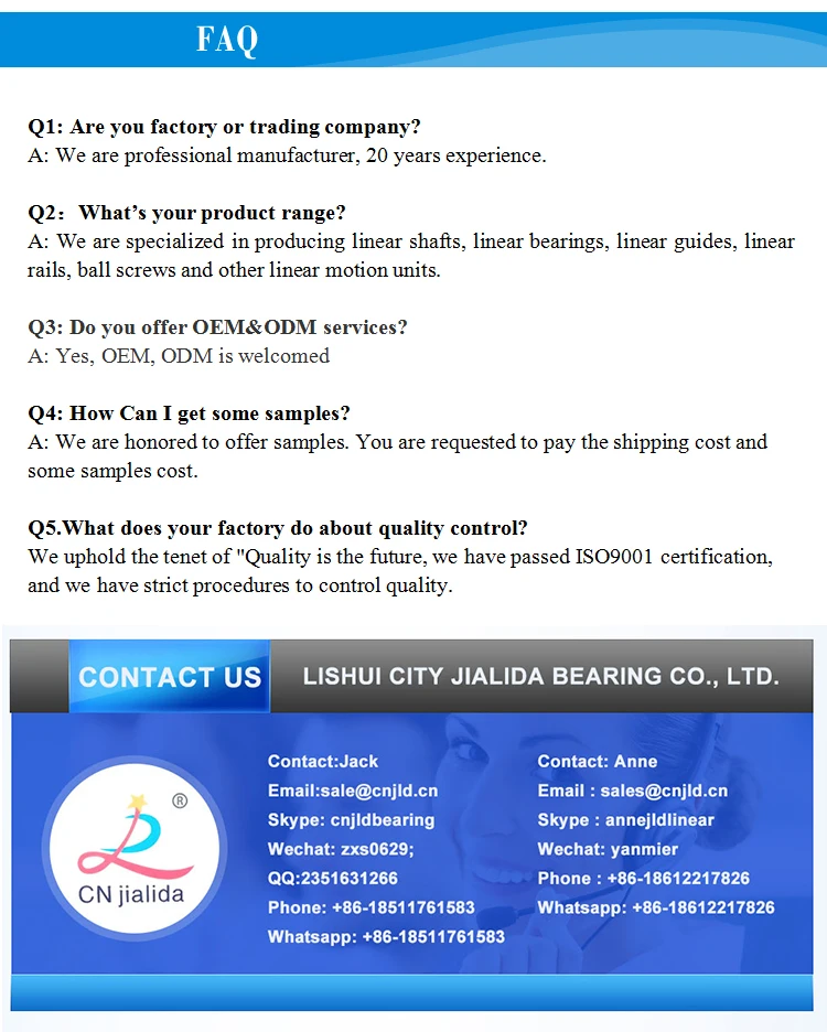 Professional Manufacturer High Quality WCS20 linear shaft 20mm Accessories