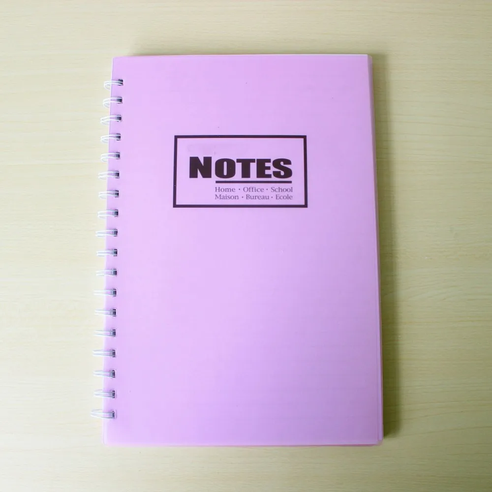 Organic Custom Pvc Plastic Material Cover Spiral Notebook For