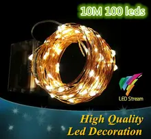 Vánoční světýlka 10 m, 100 LED světýlek na AA baterie