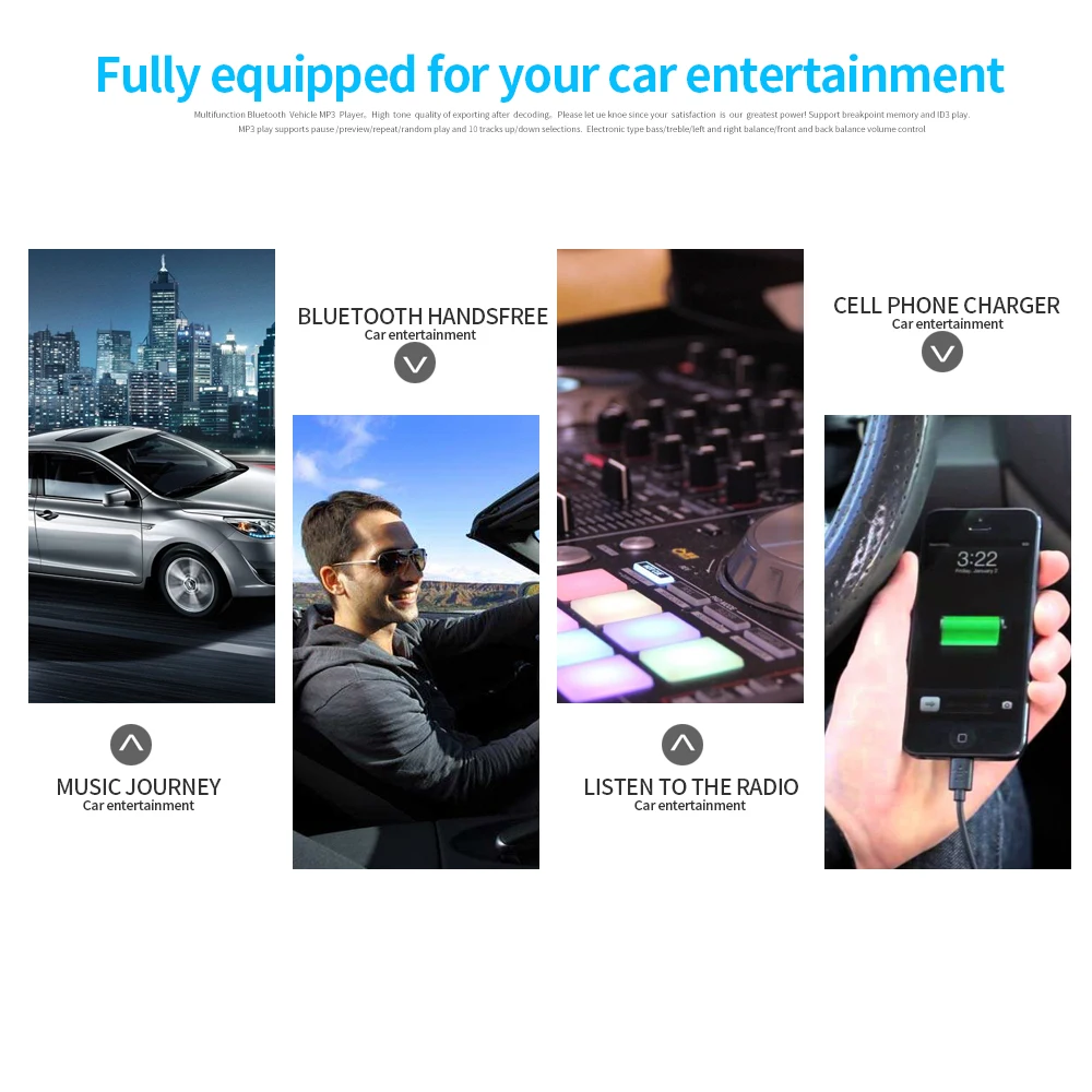 Autoradio Bluetooth Car Radio 12V 1Din In-dash Audio Stereo FM MP3 Player