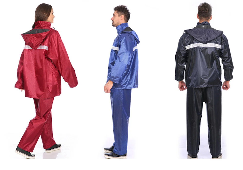 Breathable Rainsuit Reflective Coat Jacket Double Layers Waterproof