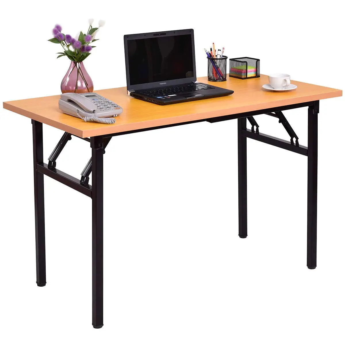 lunanice Folding Computer Desk PC Laptop Table Writing Workstation Home Office Furniture