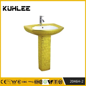 Kl 2046h 2 Colored Wash Hand Basin Stand Golden Basin Bathroom Buy Wash Hand Basin Stand Golden Wash Basin Coloured Bathroom Basins Product On