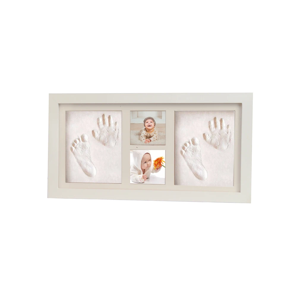 White Baby Gifts Diy Wood Photo Baby Hand And Footprint Photo Frames